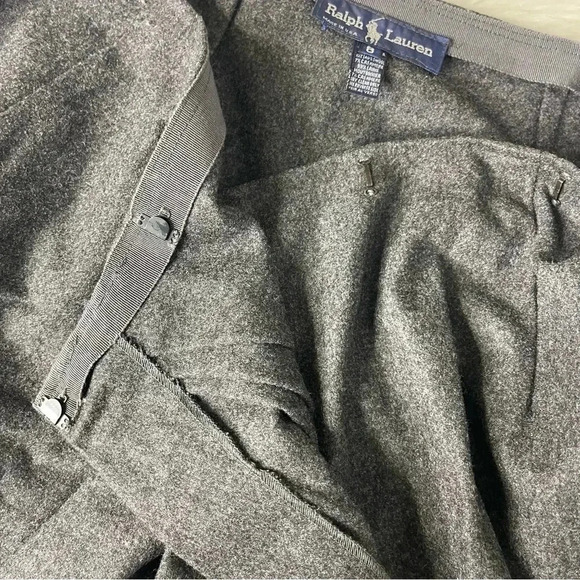 Ralph Lauren Wool Cashmere Wrap Midi Skirt Gray Size 8 - Picture 3 of 8
